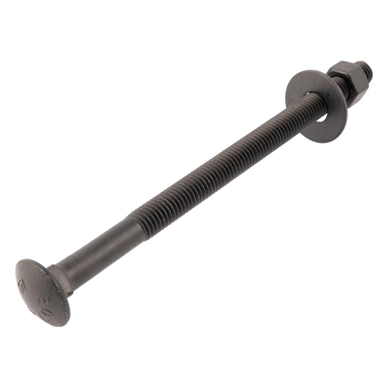 MAKERS BOLT 5/8 in. x 8 in. Black Carriage Bolt Kit Includes 12 Bolts, 12 Washers, and 12 Nuts, Ceramic Black Ruspert Coated for Exterior Use - 2X Rust Resistance of Galvanized by - Image 1